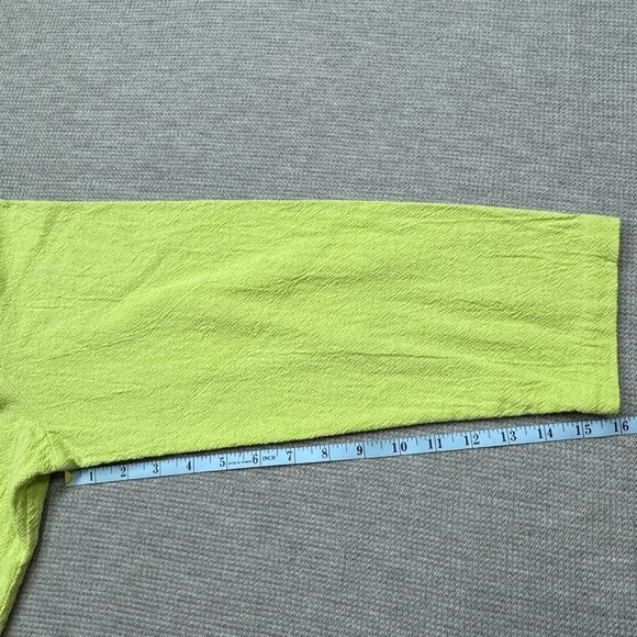 CJ Banks Baja Hoodi Womens Size 1X Yellow Greene Long Sleeve Pullover Cotton - Picture 13 of 16